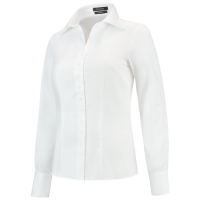 Fitted Blouse - Bílá - Dámská košile v zúženém střih s bočními švy.… | reklamní Dlouhý rukáv
