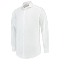 Fitted Stretch Shirt - Bílá - Pánská košile v zúženém střih s bočními švy - strečový… | reklamní Dlouhý rukáv