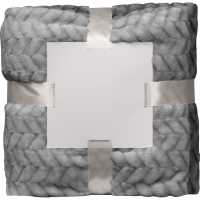Cosy - Šedá - Velká útulná deka (120 x 180 cm) z huňatého flanelového… | reklamní Deky