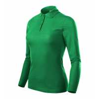Pique Polo LS - Dark green - Dámská polokošile s lehce vypasovaným střihem a bočními švy… | reklamní Polokošile