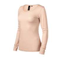 Merino Rise LS - Cameo - Dámské tričko z extra jemné merino vlny s přiléhavým… | reklamní Trička
