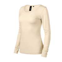 Merino Rise LS - Mandlová - Dámské tričko z extra jemné merino vlny s přiléhavým… | reklamní Trička
