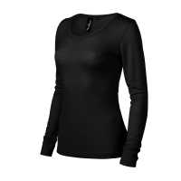 Merino Rise LS - Černá - Dámské tričko z extra jemné merino vlny s přiléhavým… | reklamní Trička