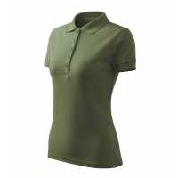 Pique Polo Free - Khaki - Dámská polokošile s lehce vypasovaným střihem a bočními švy… | reklamní Polokošile