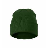 Beanie - Lahvově zelená - Unisex čepice z hřejivého dvouvrstvého žebrového úpletu 1:1… | reklamní Zimní