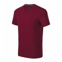 Action V-neck - Garnetová - Pánské tričko ze strečového materiálu, který drží tvar.… | reklamní Véčka
